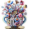 LINEE Recanati - LOLLY POP Scultura Soprammobile Centrotavola Decorativo a Forma di Vaso in PMMA - Oggetto d'Arredo Pop Floreale per Casa e Ufficio - 36×13×42 cm circa - Made in Italy(UNO)