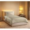 Dorian Home - Parure Copripiumino Singolo in 100% Raso di Cotone 300 Fili, Composto da Sacco Copripiumino 155x210 cm + 60 cm di patella e 1 Federa 52x82 cm con 3 Volani