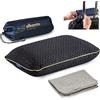 alkamto Comodo cuscino in memory foam con fodera in cotone extra - facile da trasportare - federa per cuscino regolabile della temperatura (Nero)