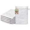 Ôhm Guanti da Bagno in Spugna di Cotone 500 g/m² - Manopole Doccia 15x20 cm Bianco - Guanti Spugna Morbidi per Doccia, Igiene Quotidiana e Anziani - OEKO-TEX - Set 5