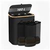 MAGIC SELECT Cesto Porta Biancheria 160 L con Coperchio e 3 Scomparti, Grande Cesto per Bucato Pieghevole con Sacco Interno Rimovibile e Maniglie, Ideale per Bagno, Camera e Lavanderia