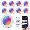Aigostar Faretti LED da Incasso per Cartongesso 6W, Smart Bluetooth Mesh Lampada da Soffitto, RGB Dimmerabile, Bianco Caldo a 2700-6500K, Compatibili con Alexa, App Controllo, Ф100-110mm, 8 unità