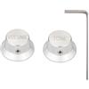 Dopro Set di viti universali da 1/4 di pollice in metallo per chitarra e basso, manopole in alluminio per potenziometro per Strat/Ibanez/Yamaha/LP Les Paul 1V1T argento