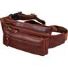 ROYALZ 'Vegas' Marsupio Pelle Uomo Donna Borsello da Cintura Vintage 5 Scomparti Borsa Retrò da Vita da Petto, Colore:Roma Cognac Marrone