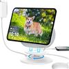 PlusAcc Supporto per Show 11/8 e iPhone 12 - con USB-C/A due Porte di Ricarica, Supporto Rotante a 270°, Base Regolabile per tutti i Telefoni e Cuffie (Bianco)