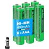 ZZWJBCYLE Batteria AAA da 400 mAh per telefono, batterie AAA ricaricabili per telefoni senza fili, batteria NI-MH da 1,2 V, 400 mAh, per telefoni Panasonic Gigaset - 6 pezzi