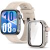 CHULN Silicone Cinturino per Huawei Watch Fit 4, Regolabile Cinturino di Ricambio + Cover Protettiva Telaio Rigida PC per Huawei Watch Fit 4 per Uomo e Donna.(No host)
