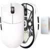Lamzu Maya X - Mouse da gioco senza fili, 47 g, interruttore ottico, 30.000 DPI, bilanciato, Nordic 52840 MCU, codificatore antipolvere, sensore PAW3950 (maya maggiore) (bianco)