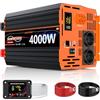 JARXIOKE Inverter da 4000 W, 24 V a 230 V, convertitore di tensione sinusoidale pura, con telecomando LCD, 2 prese UE, 30 W USB-C, 5 V/3,1 A, per camper, camion, impianto solare