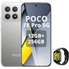 XIAOMI POCO F8 Pro 5G Smartphone da 12+256GB,Tripla fotocamera da 50 MP con OIS,Schermo AMOLED da 6,59 120 Hz,Snapdragon 8 Elite, Hypercharge 100 W,argento titanio,incluso Smart Watch