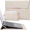 HYZUO 15 Pollici Custodia Borsa PC Portatile con Stand per MacBook Air 15 M5 A3448 M4 A3241 M3 A3114 M2 A2941 2026-2023, MacBook Pro 15, 15 Surface Laptop 7/6/5/4/3, Beige(con Trim)
