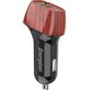 ENERGIZER - Caricabatterie da auto da 38 W - 1 porta USB-C & 1 porta USB-A - Caricatore accendisigari - Design carbonio - Roncola di noce D38