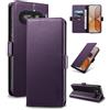 Yunubeyii Cover Libro per Nothing Phone 4a,Viola | Blocco RFID,Luxury PU Pelle,Portafoglio,Card Holder,Magnetic Phone Custodia,Kickstand,Protettiva,Antiurto