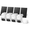 eufy Security eufyCam C37 con 4+1 Videocamere, Telecamera Wi-Fi Esterno 2K | Senza Fili, Tracciamento IA 360° con pan e tilt, Pannello Solar, HomeBase Mini, Riconoscimento facciale.