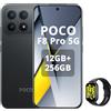 XIAOMI POCO F8 Pro 5G-Smartphone da 12+256GB,Tripla fotocamera da 50MP con OIS,Display AMOLED da 6,59" 120Hz,Snapdragon 8 Elite, Hypercharge 100W, Nero,incluso Smart Watch