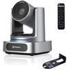 TONGVEO Telecamera PTZ 4K con autotracking AI, zoom ottico 3x, grandangolo 92°, USB 3.0 e HDMI, telecamera per sala conferenze 4K, compatibile con zoom, OBS, squadre per chiesa culto istruzione e conferenze