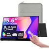 cocopar Secondo Schermo 15,6 Pollice 1080P FHD 60Hz 90% sRGB Monitor Portatile per Laptop MacBook Surface PC Xbox PS5, Monitor Tattile con Altoparlanti HDMI USB-C, Supporto VESA con Touchscreen
