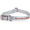 Fisura Collare regolabile per cani con scritta out of the office in nylon per cani di piccola taglia con fibbia a sgancio rapido in zinco, larghezza 1,5 cm