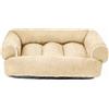 Wintem - Divano L Beige per Cani Morbido con Bordi Rialzati, Cuccia Interno Antistress per Cani e Gatti, Supporto Testa e Collo, Utilizzo Quotidiano, Design Elegante e Lavabile