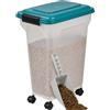 Iris Ohyama, Contenitore per Crocchette, 20L/7.5kg, Blu, Ermetici, Contenitore per Alimenti in Plastica con Coperchio, con Ruote, Per Cibo per Gatti, Cani, Cibo secco, Dolci, Scatola, ATS-M