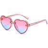 JINHUIBBA Occhiali da sole a forma di cuore per bambini dai 3 ai 10 anni, protezione UV400, occhiali da sole alla moda per esterni ed estivi, Rosa chiaro, Taglia unica