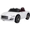HOMCOM Macchina Elettrica per Bambini Bentley GT 6V, con Doppi Motori, Auto Elettrica per Bambini con Telecomando, Clacson, Suoni, Fari e 2 Portiere Apribili, 2.5-5 km/h, per 3-5 Anni, Bianco
