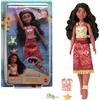 Mattel Disney Moana 2 Toys, bambola alla moda Tautai Moana con 2 accessori, corpetto che cambia colore e gambe calci, ispirata al film