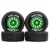 ULIIK 4 ruote in gomma RC 68 x 27 mm, mozzo esagonale, 12 mm, pezzi di ricambio RC per 1/14 1/16 ARRMA Mojave LC Racing MJX 14211 HBX JJRC camion a corsa corta auto RC (verde)