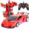 Generico Auto Telecomandata Robot Trasformabile Versione Deluxe Auto si Trasforma in Robot Macchina RobotMech Luci Led Giocattolo Telecomandato AutoRacing Sportiva Trasformabile Bambini,colori assortiti (B)