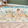 SUPERBE BEBE Tappeto Gioco Bambini Pieghevole 180x200x1.5cm Palestrina Neonato Montessori Reversibile Non Tossico E Impermeabile In Schiuma Per Bimbi. Palestra Neonati - Tappeto Tummy Time Neonati - Regalo Bambino