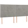 vidaXL Testiere 4 pz. Velluto grigio chiaro 100x5x78/88 cm