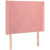 vidaXL Testiera con orecchie Rosa 93x16x118/128 cm Velluto