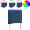 vidaXL Testiera LED blu scuro 90x5x118/128 cm velluto