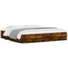 vidaXL Struttura letto con cassetti in rovere fumé 160x200cm materiale a base di legno