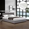 corium Letto imbottito 'Juva' matrimoniale con rete a materasso e rete a doghe pieghevole 160 x 200 cm Cord Grey
