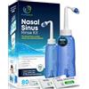 PLUSQMED 1 x Neti Lota 300 ml Irrigatore Adulti, bambini da 5 anni, + 20 bustine di sale, doccia nasale Lavaggi per adulti per la pulizia del naso, Irrigazione nasale con due ugelli