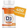 Natural Novi Vitamina D 2000 UI 400 compresse ALTO DOSAGGIO (oltre 1 anno di scorta) VITAMINA D3 al supporto di sistema immunitario, muscoli, denti, ossa