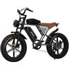 JANSNO Bicicletta Elettrica 20" x 4.0 Fat Tire, 7 Velocità Bici Elettrica, Freni a Disco Meccanici Anteriori e Posteriori, E-Bike per Adulti, Batteria Rimovibile 48V 17Ah/20Ah