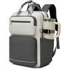 KONO Zaino Donna Porta PC 15,6 Pollici, Impermeabile e Grande Capacità con Tasca Porta Borraccia, Zaino Antifurto per PC Portatile, per Lavoro, Università e Viaggio (Beige/Grigio)