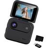 Piceioep Prestazioni Fotocamera portatile 4K UHD 143° con grandangolare e batteria a lunga durata per mountain bike e trail running Fotocamera Vlog impermeabile