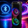 Vetrineinrete Cassa Bluetooth Karaoke 400W con 2 microfoni Wireless TWS USB TF radio FM