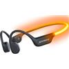 ZOVIMAX Cuffie Conduzione Ossea Bluetooth 6.0 con Luce LED di Sicurezza, Open Ear, Vestibilità Comoda, Microfono Anti-Vento, IP67 Impermeabili, 10 Ore Autonomia, Sport per Corsa e Ciclismo, Nero-Arancione
