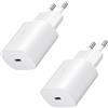 AOKUTDA 2 Pack 25W Caricatore USB C Rapido Caricabatterie per Samsung Galaxy S26 S25 S24 S23 S22 S21 Plus/FE/Ultra,S20,A57 A56 A55 A54 A53 A36 A35 A26 A25 A16 A15,Z Flip 7/6,Tipo C Spinotto per iPhone 17 16
