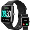 GRV Smartwatch Uomo Donna Chiamate Bluetooth Orologio Contapassi Orologio Fitness Sport Cardiofrequenzimetro Saturimetro per Android iOS Notifiche Messaggi Whatsapp 100 Modalità Sportivo Nero