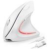 TECKNET Mouse Verticale Wireless Ricaricabile, 4800 DPI Mouse Ergonomico Silenzioso Senza Fili, 6 Pulsanti, 2.4GHz con Ricevitore USB per PC, Computer, Laptop, Mac, Bianco