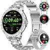 LIGE Smartwatch da donna Bluetooth chiamate per Android iOS 1,32" HD Full Touch Screen da donna Smart Watch Diamante argento acciaio inox frequenza cardiaca, monitor sonno, contapassi, calorie, 100+