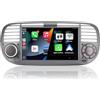 RYUIXPUL Autoradio per FIAT 500 radio con schermo touchscreen USB Bluetooth FM/AM Linux Sistema doppio din stereo auto con Carplay wireless/Android Auto (Black)