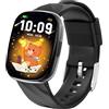PTHTECHUS Smartwatch Bambini - 1.75" Orologio Smartwatch Bambini Fitness Tracker Impermeabile con 100+ Modalità Sportive, Giochi e Contapassi, 4-12 Anni Ragazze e Ragazzi (9D3S-S60-Black)