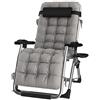 DQCHAIR Sedia per gravità zero reclinabile all'aperto con portabicchieri, sedia per sdraio allungabile extra larga per piscina da giardino Patio Garden, con supporto per cuscini 200kg ( Color : Silver )