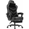 TRIUMPHKEY Sedia Gaming Ergonomica, Sedia da Ufficio con Poggiapiedi, Regolabile, Supporto Lombare, Cuscino a Molle, Braccioli Sincronizzati, Capacità di Carico 200kg, Nero Ossidiana